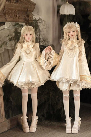 Wheel of Reincarnation Platinum SP Edition Lolita OP Dress - LolitaEraBeige SetSWheel of Reincarnation Platinum SP Edition Lolita OP Dress
