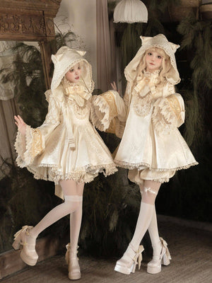 Wheel of Reincarnation Platinum SP Edition Lolita OP Dress - LolitaEraBeige SetSWheel of Reincarnation Platinum SP Edition Lolita OP Dress