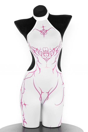 White Imp Fitted Bodysuit - LolitaEraWhiteOne sizeWhite Imp Fitted Bodysuit
