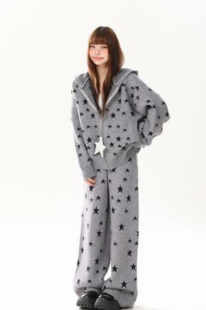 Winter Star Print Warm Home Wear Set - LolitaEraPantsSWinter Star Print Warm Home Wear Set