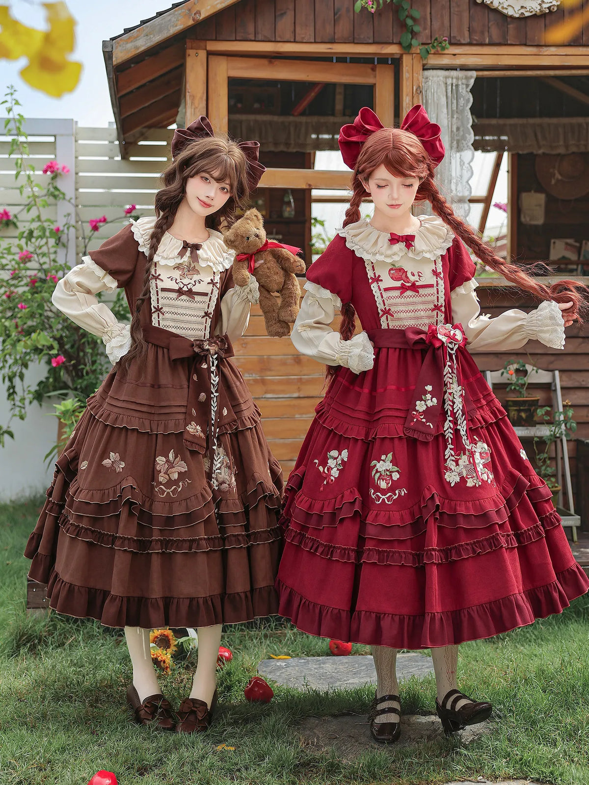 Women's Embroidered Doll Collar Big Swing Lolita Dress