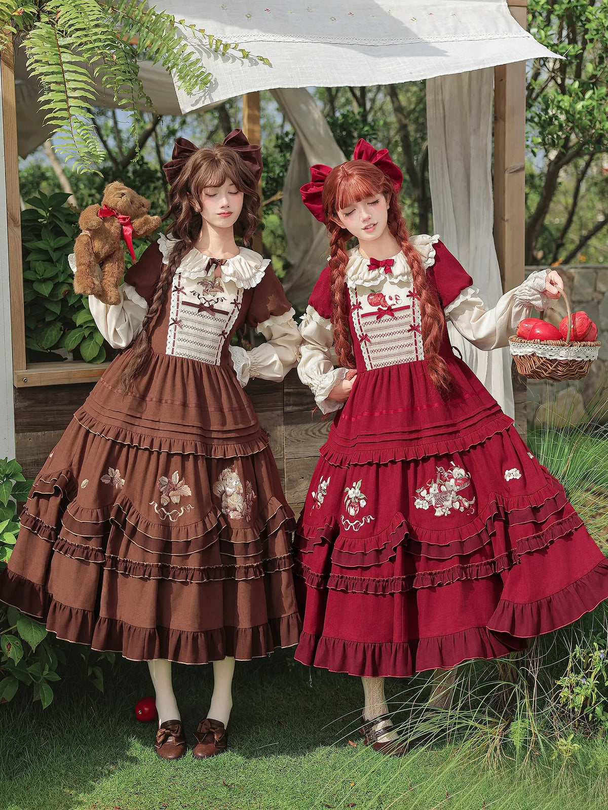 Women's Embroidered Doll Collar Big Swing Lolita Dress