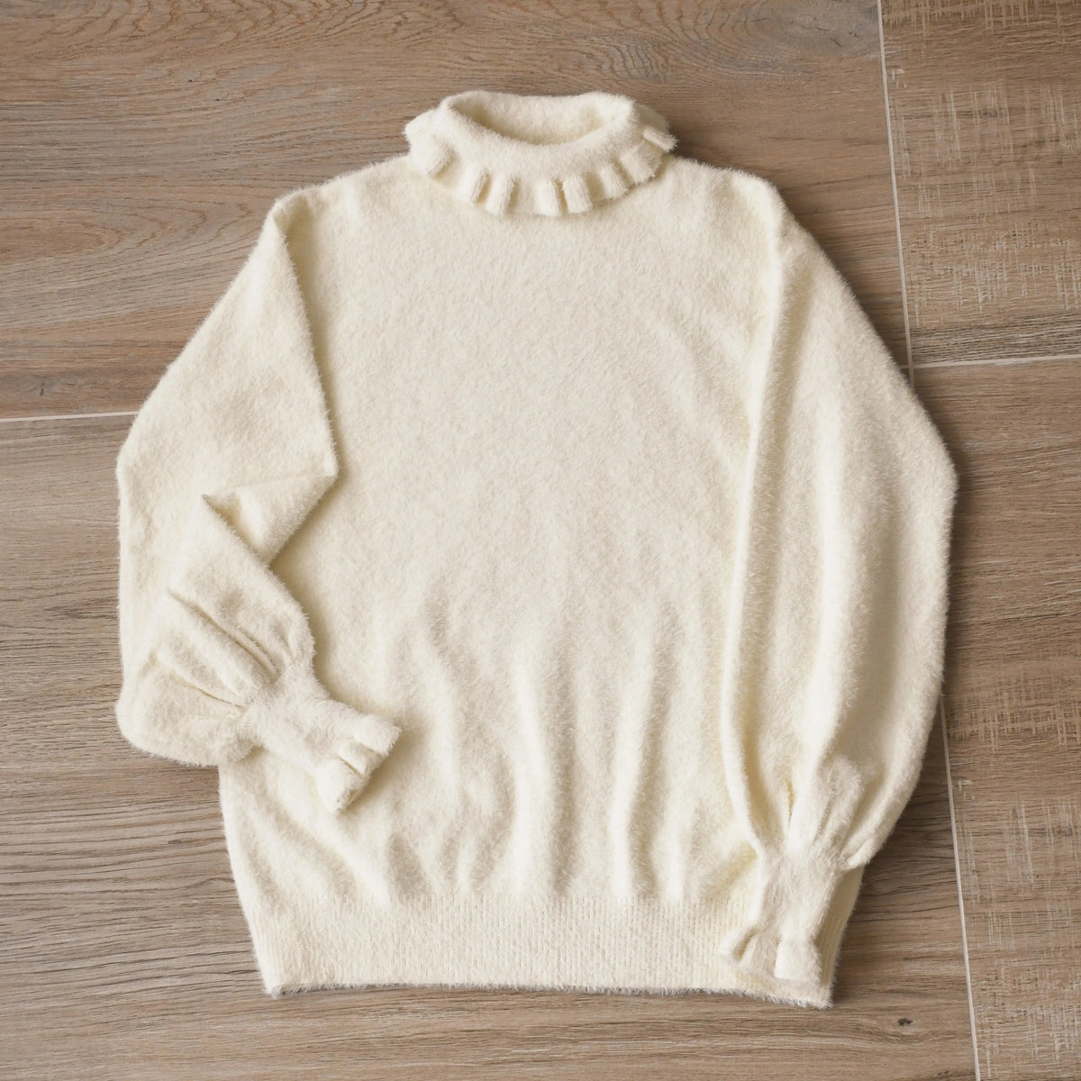 Women's Knit Puff Sleeve Turtleneck Lolita Sweater