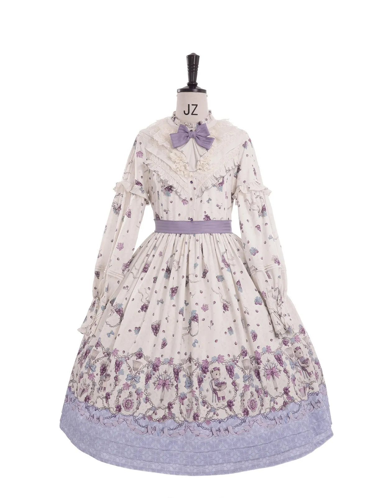 Women's Vintage Grape Print Elegant Lolita Dress