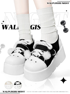 Y2K Lolita Fleece - lined Platform Shoes 1305 - LolitaEraBlack Set34Y2K Lolita Fleece - lined Platform Shoes 1305