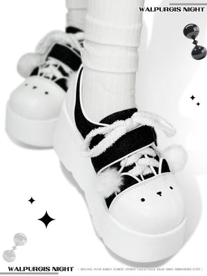 Y2K Lolita Fleece - lined Platform Shoes 1305 - LolitaEraWhite34Y2K Lolita Fleece - lined Platform Shoes 1305