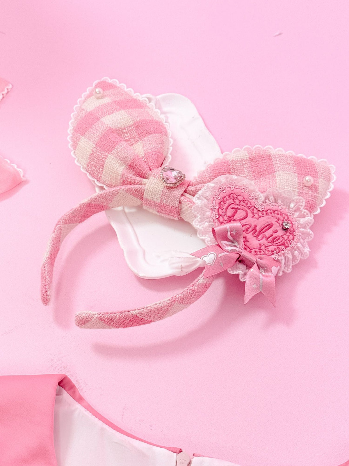 Dreamy Daydream x Barbie Collab Lolita Halter Mini‑Sleeve OP Dress