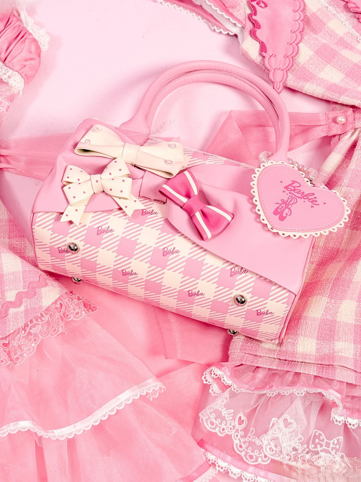 Dreamy Daydream x Barbie Collab Lolita Halter Mini‑Sleeve OP Dress