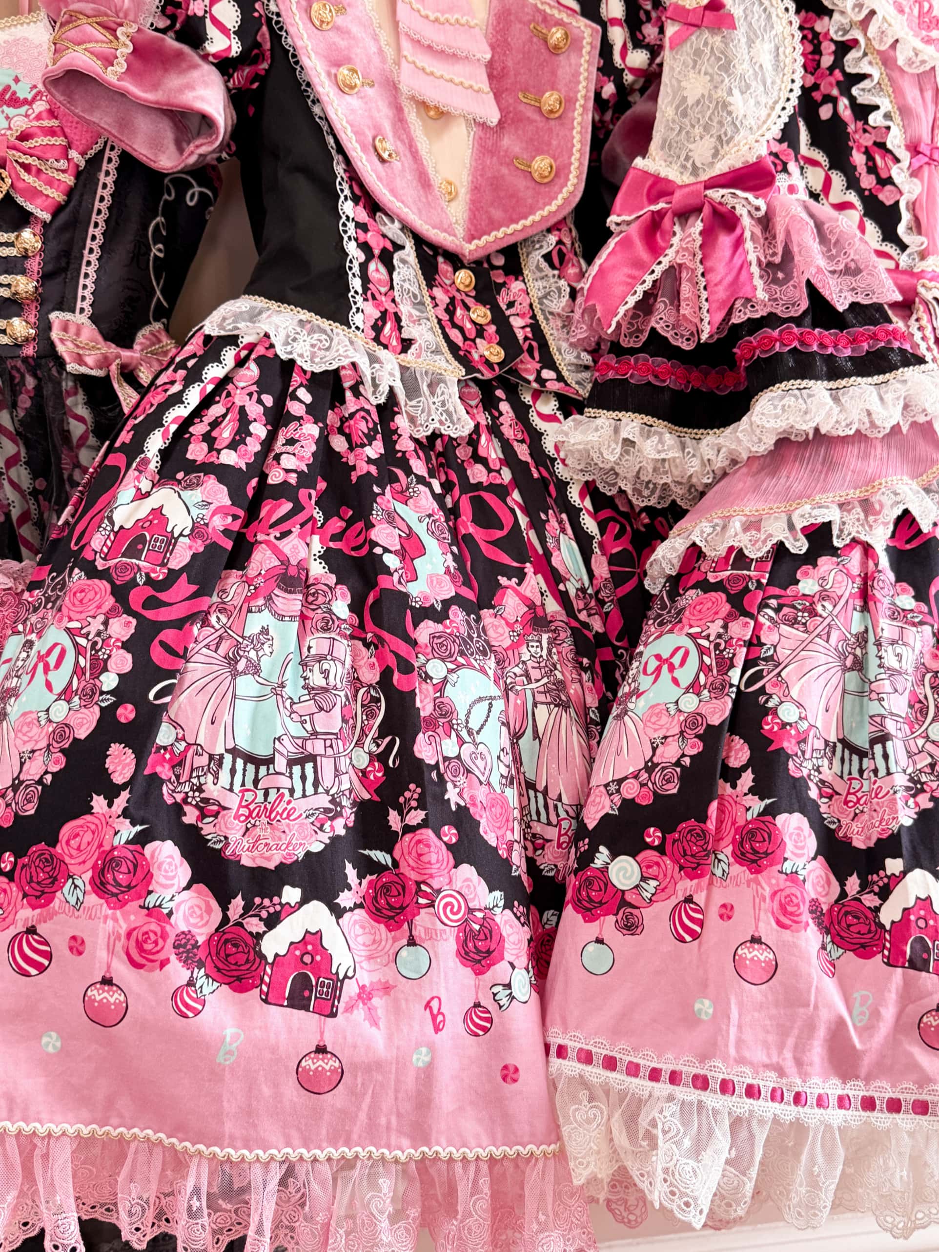 Nutcracker x Barbie Collab Original Lolita Elegant Fake Two‑Piece OP Dress