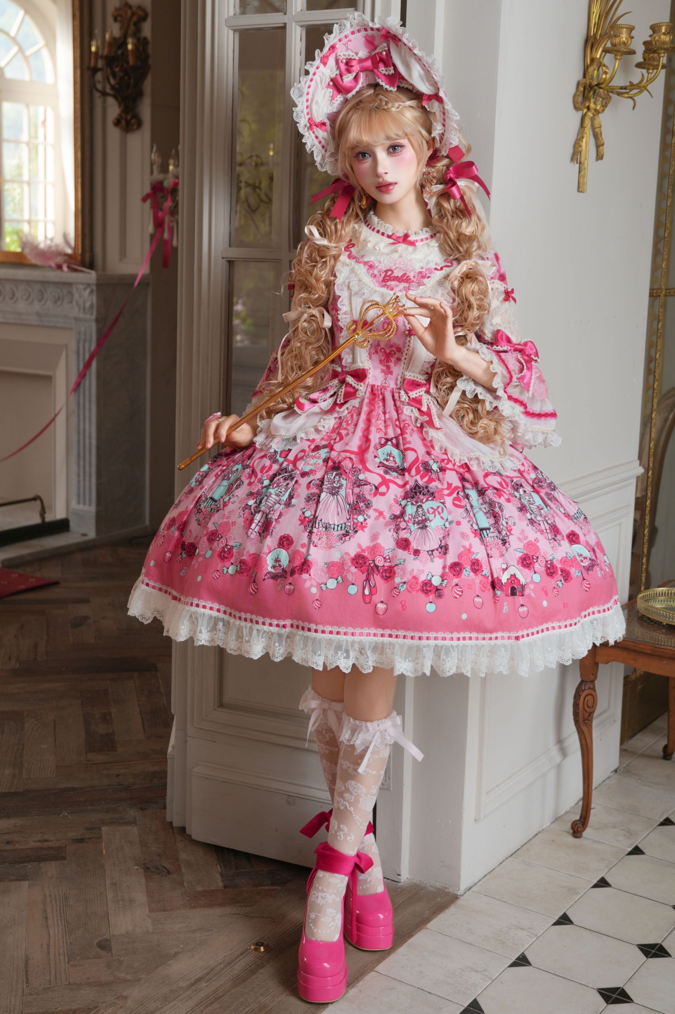 Nutcracker x Barbie Collab Original Lolita Elegant Printed OP Dress