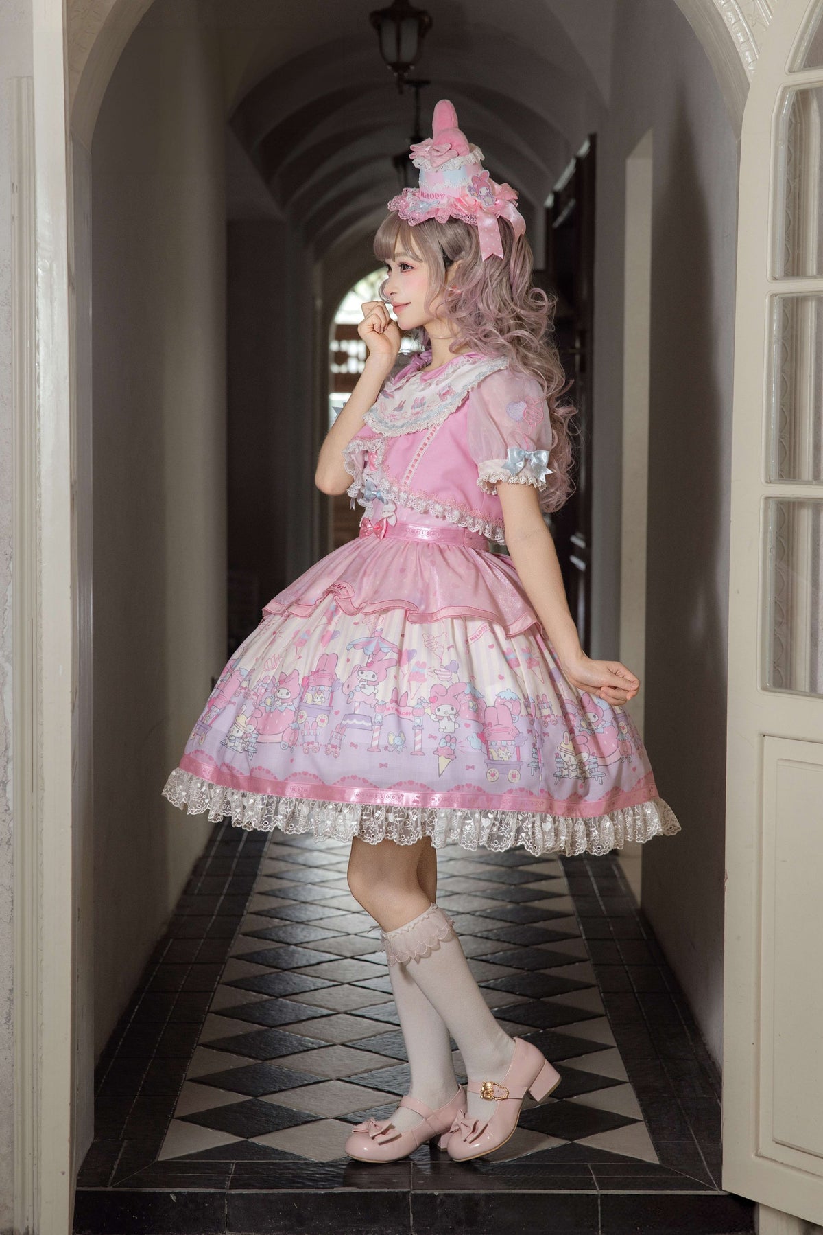Sanrio Collaboration Series My Melody Park Fake Two-Piece OP Dress