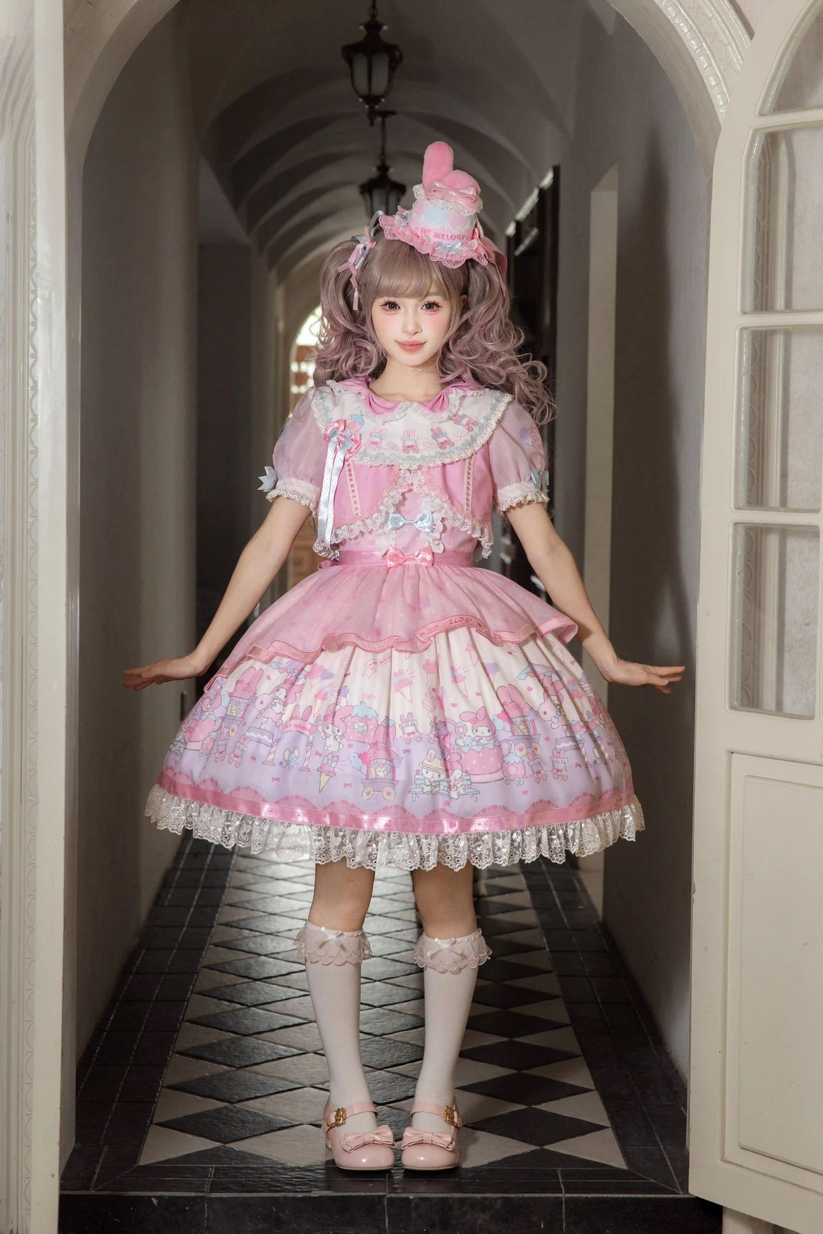 Sanrio Collaboration Series My Melody Park Fake Two-Piece OP Dress