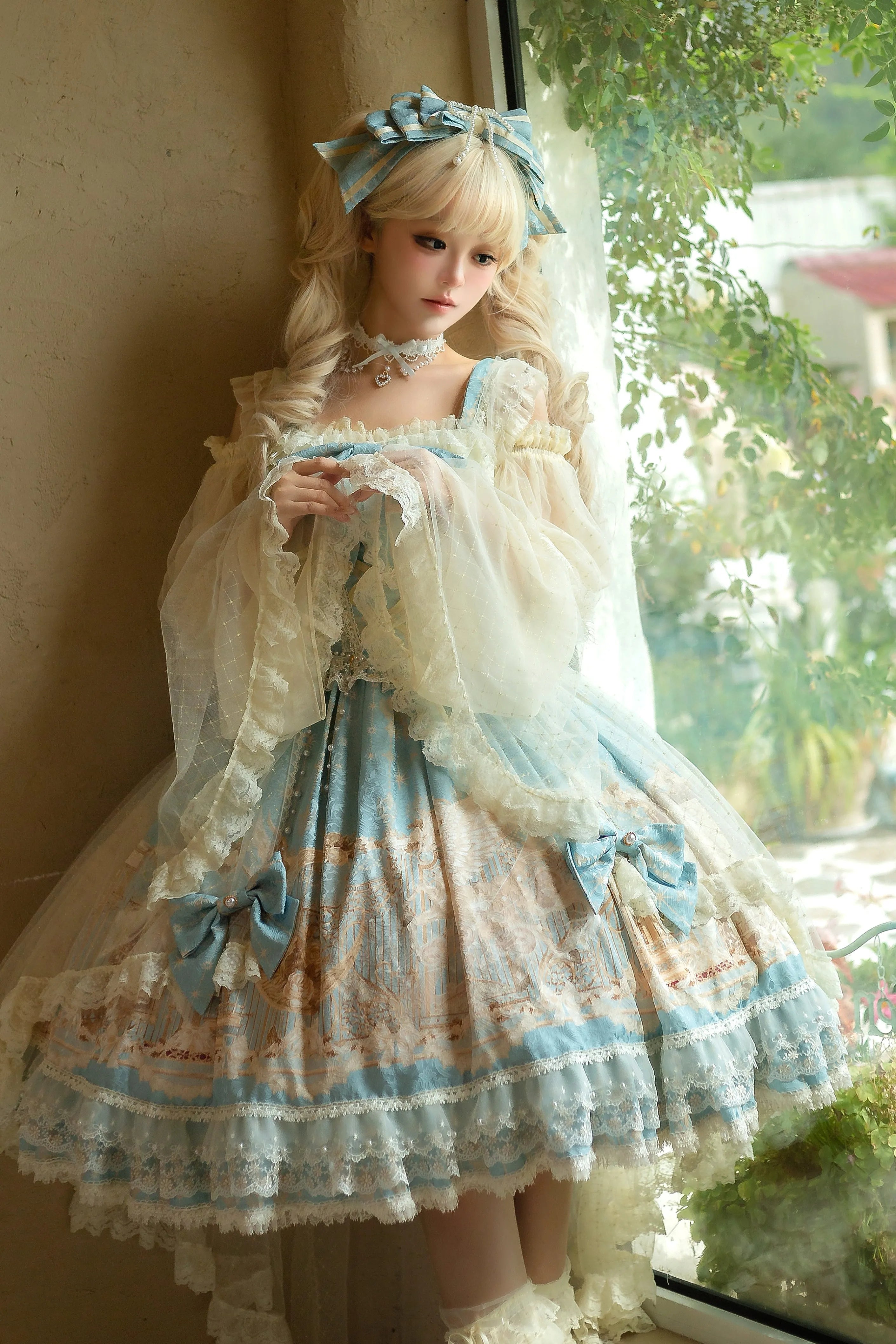Unicorn Blue Classic Lolita JSK Dress Set
