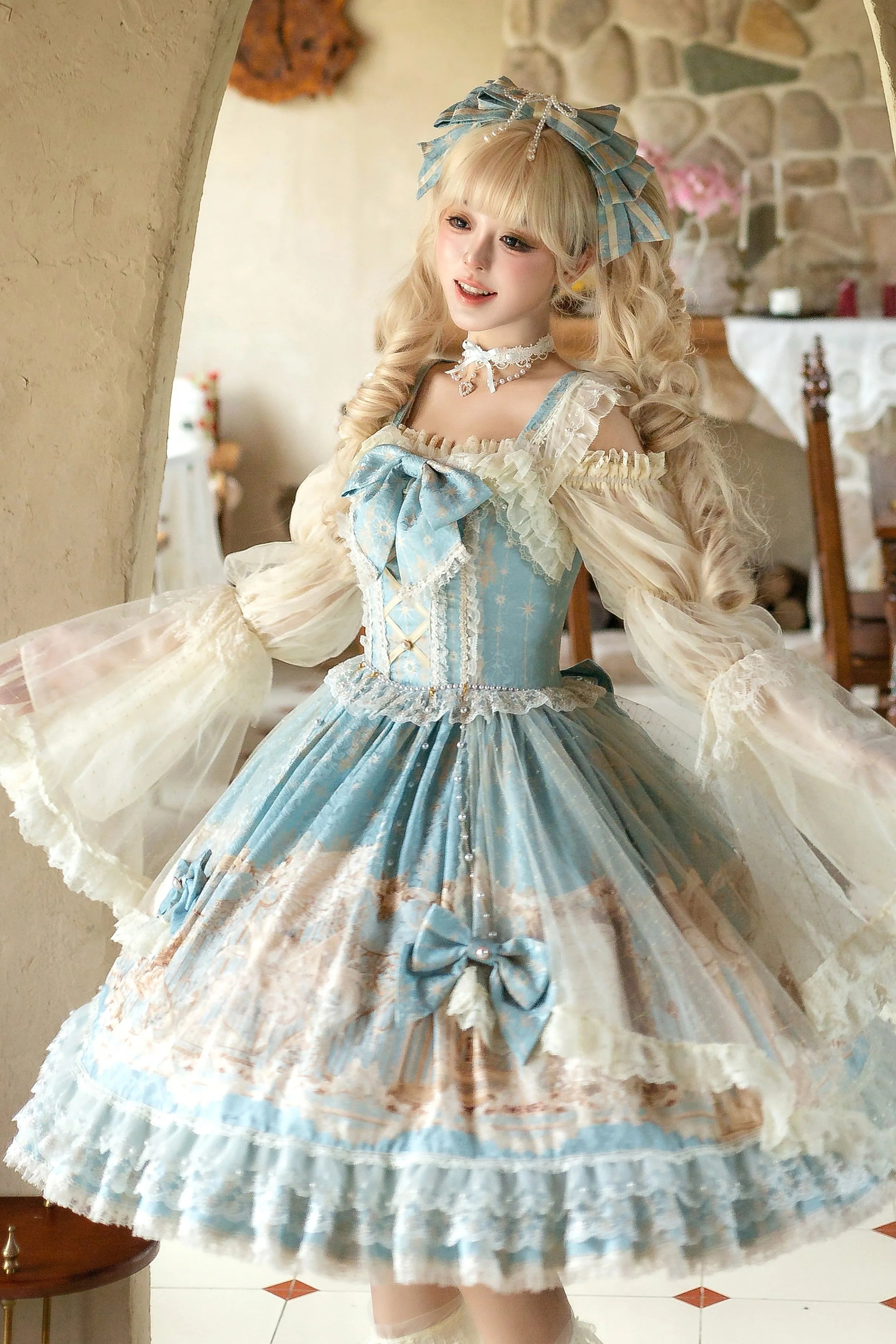 Unicorn Blue Classic Lolita JSK Dress Set