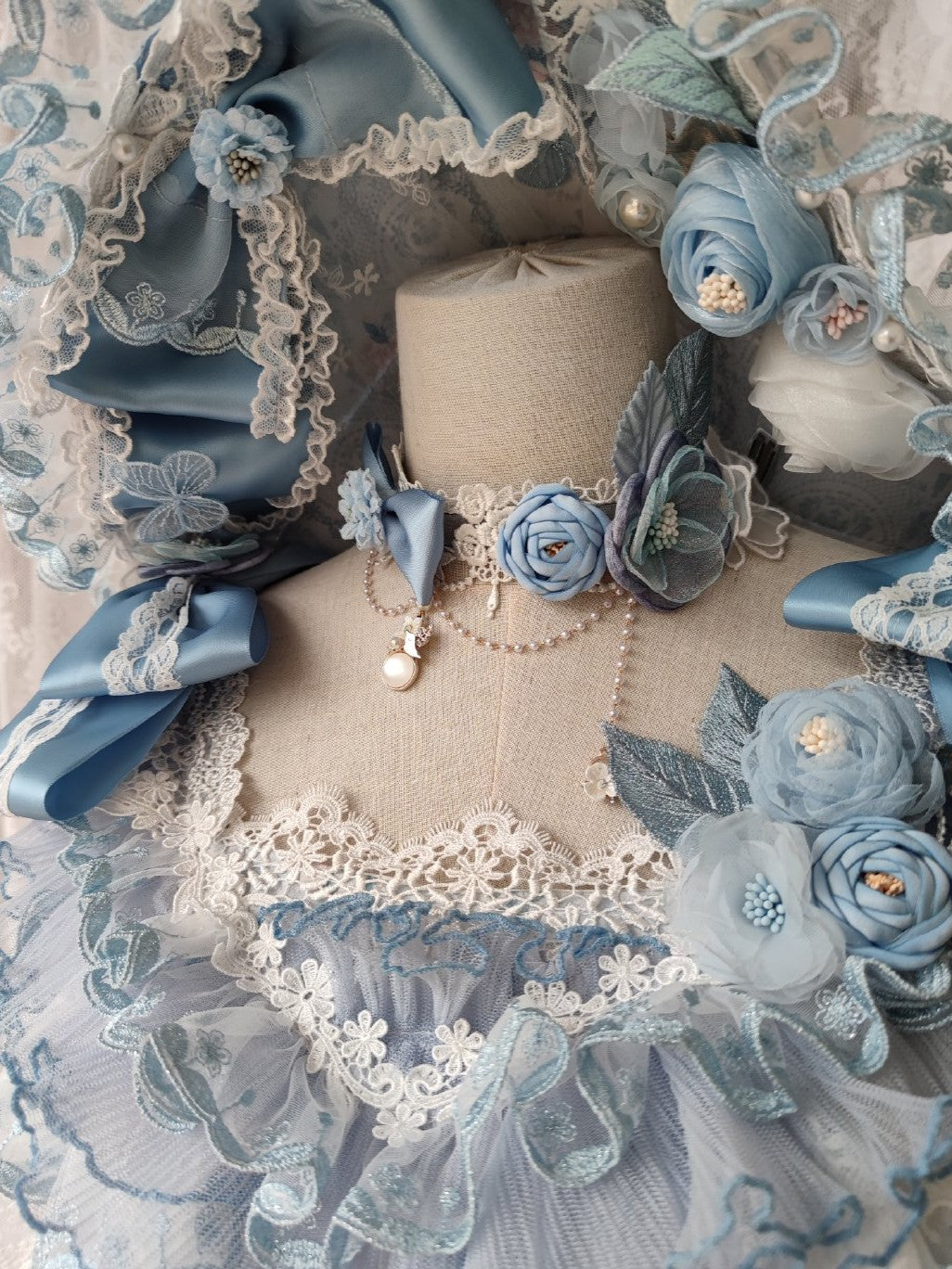 Key to the Secret Realm Lolita Gorgeous Classic Anniversary Blue Bridal Dress