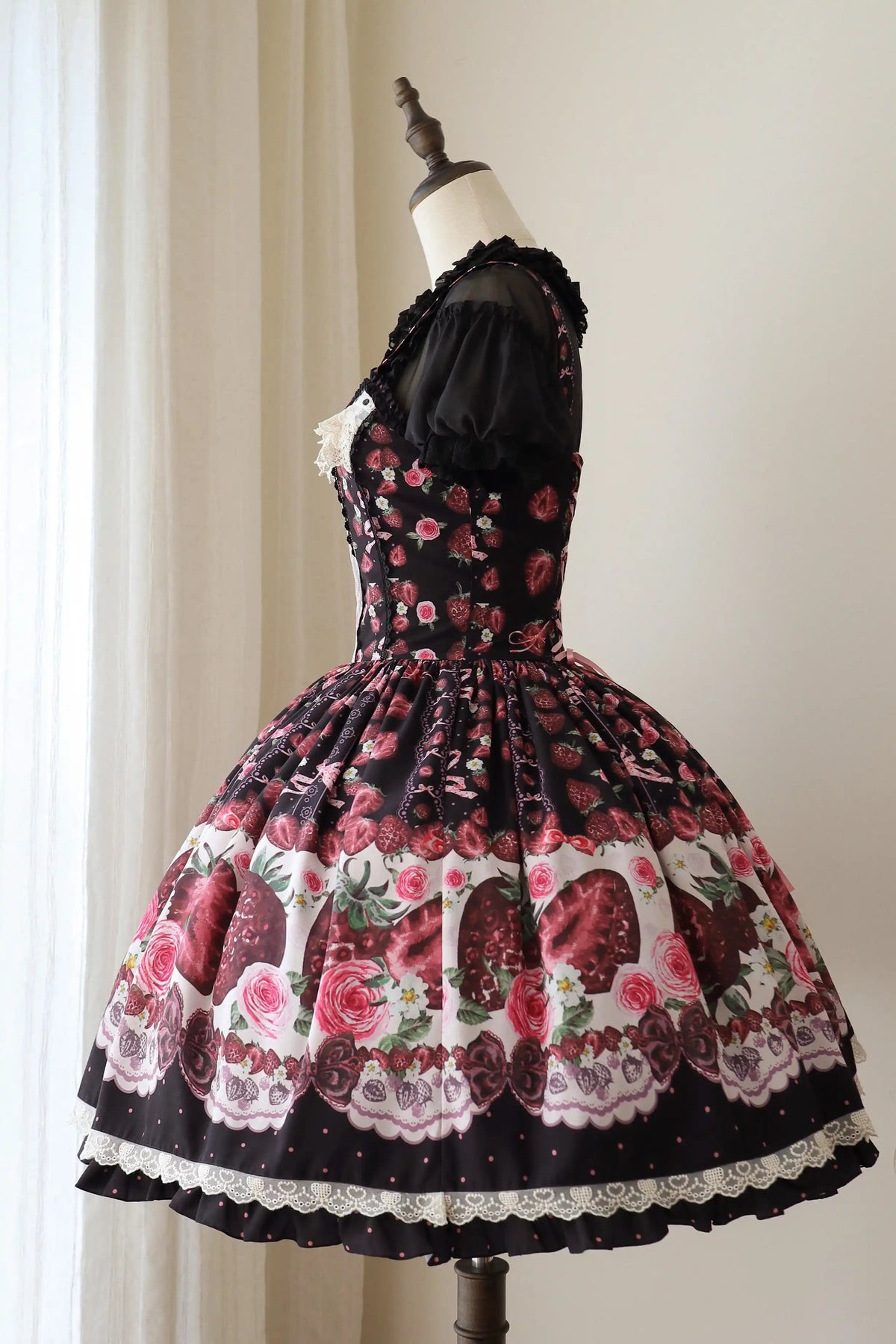 Rotten Berry Fairy Tale Strawberry Print Sweet Gothic Lolita JSK Dress