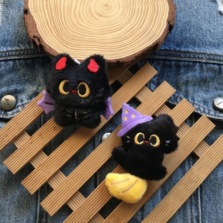 Halloween Cute Black Cat Plush Charm