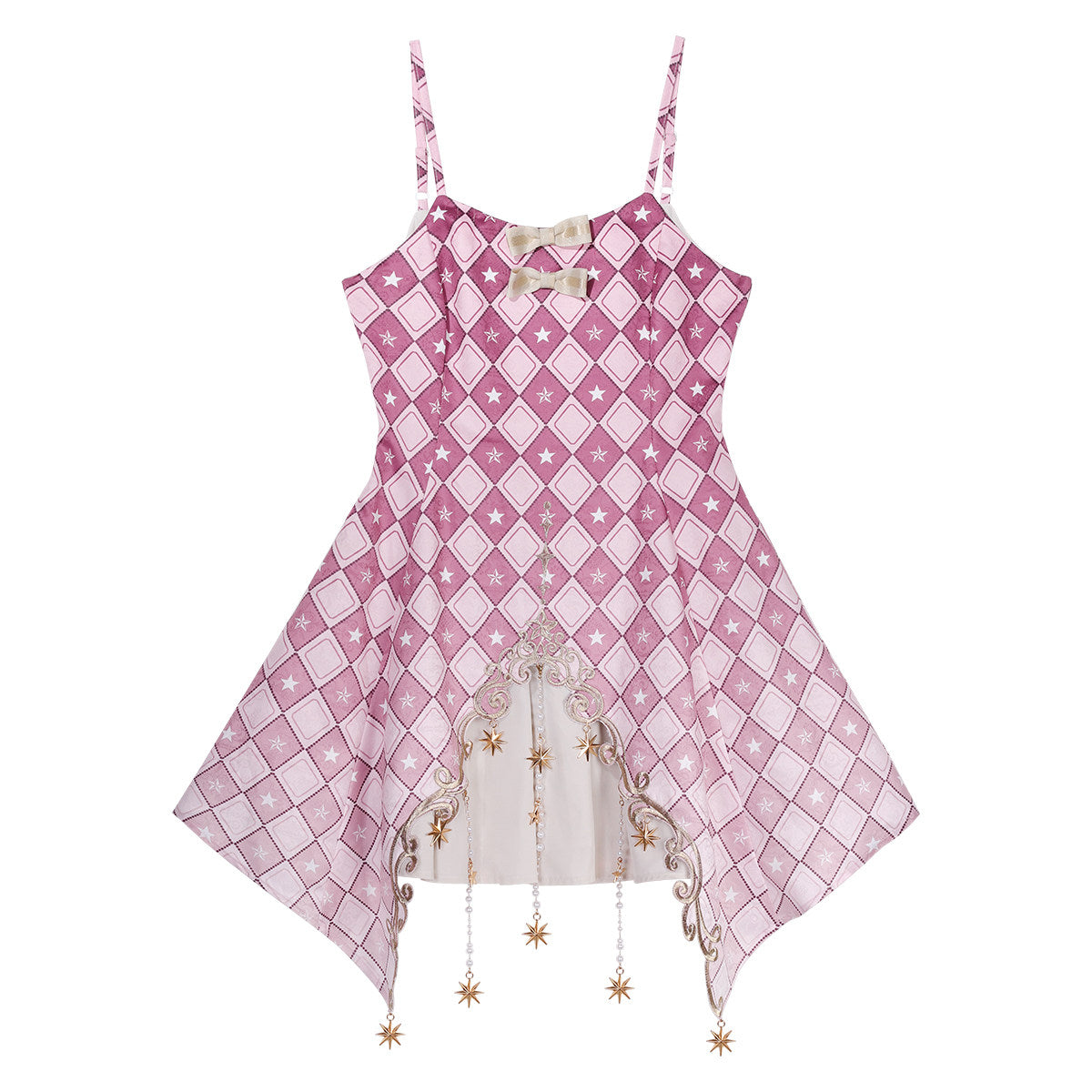 Star Magician Pink Plaid Magic Academy Lolita Coat Dress Set