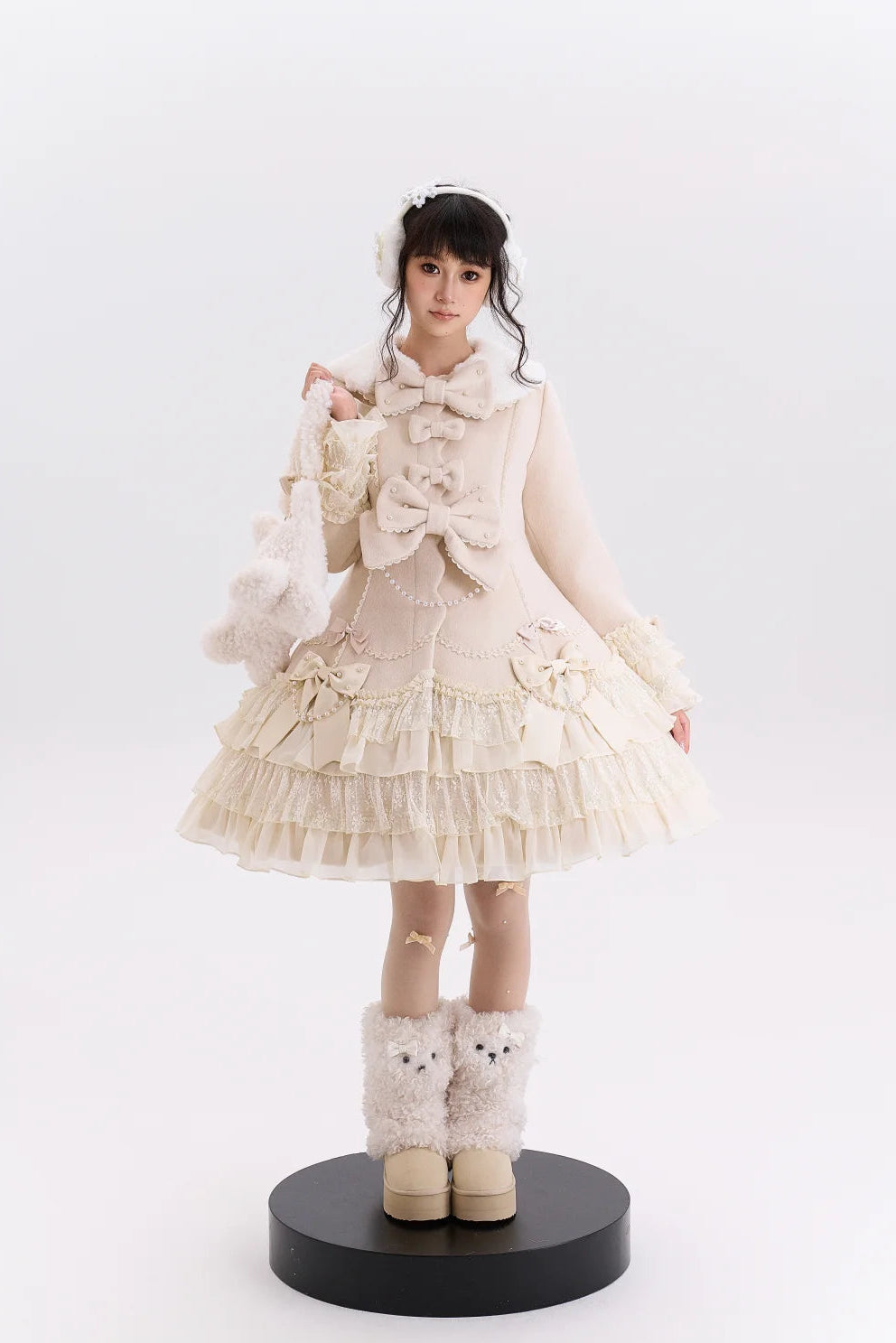 Pearl Petal Lolita Original Autumn & Winter Apricot Outer Coat