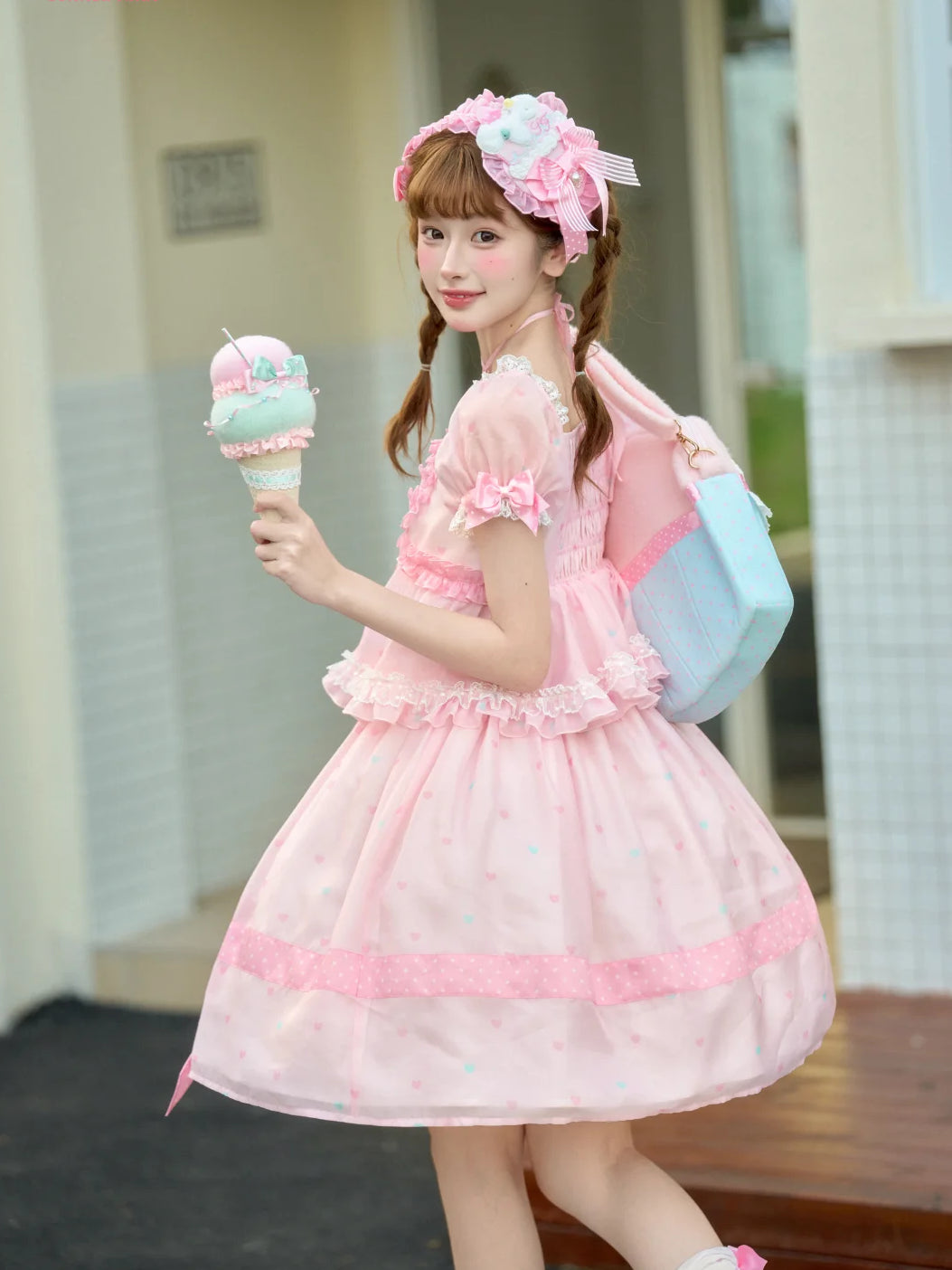 Sugarbunnies Collaboration Lolita Solid Color OP Dress