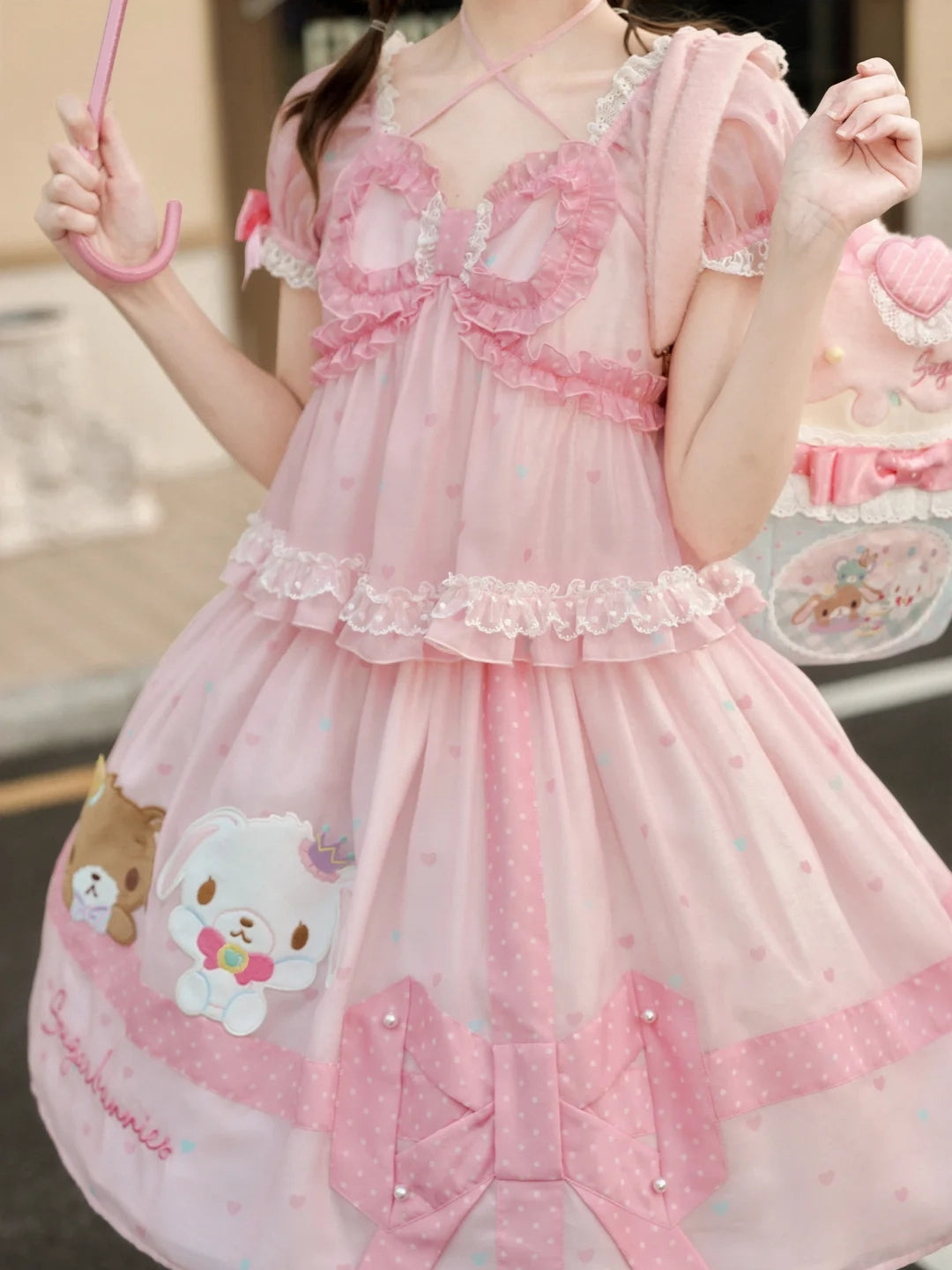 Sugarbunnies Collaboration Lolita Solid Color OP Dress