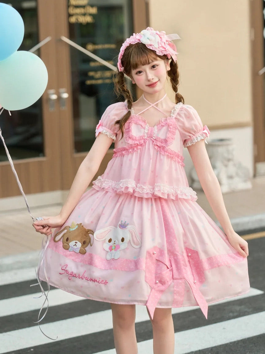 Sugarbunnies Collaboration Lolita Solid Color OP Dress
