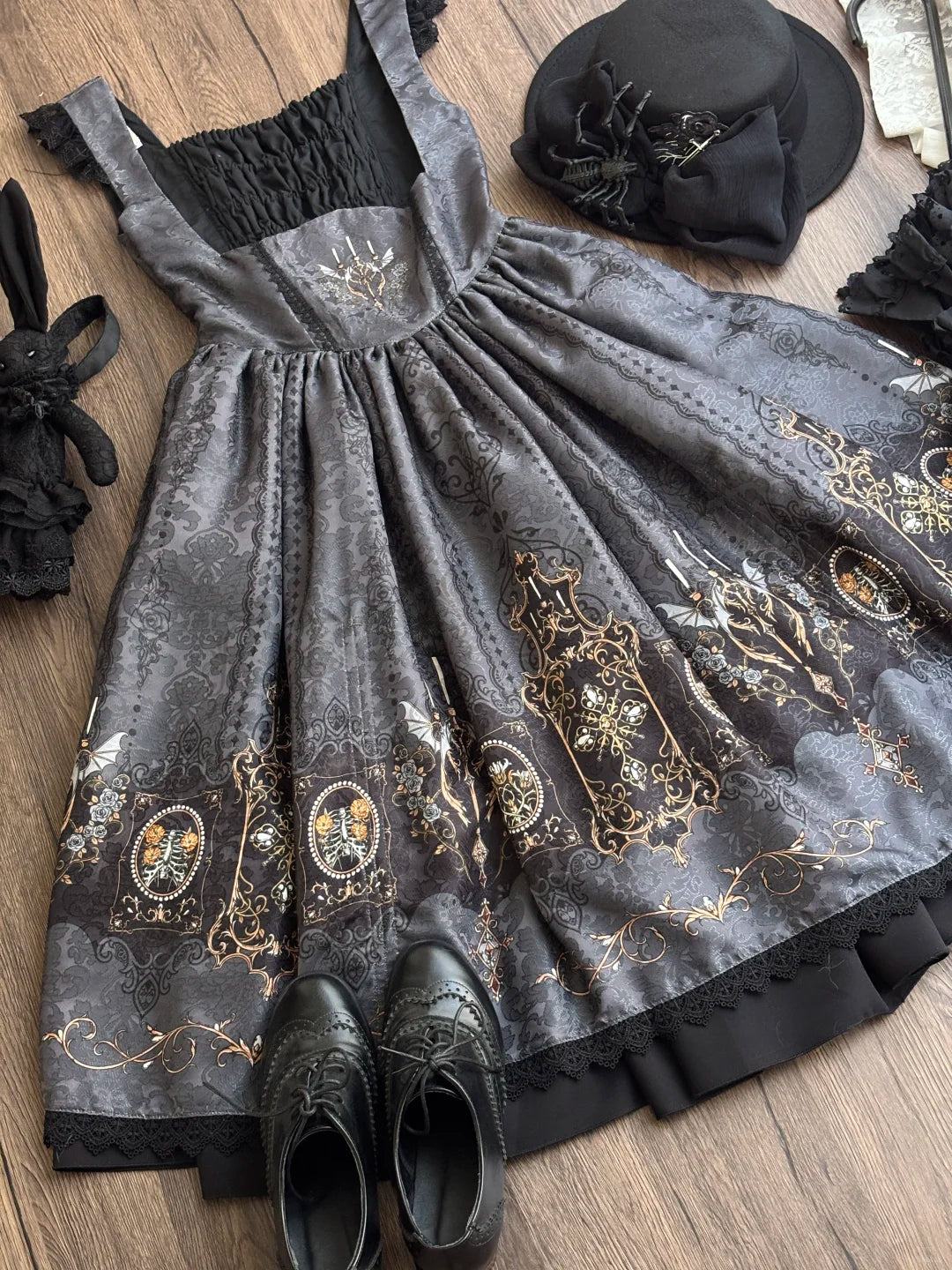 Blood Night Lamplighter Gothic Vintage Lolita Bustier JSK Dress