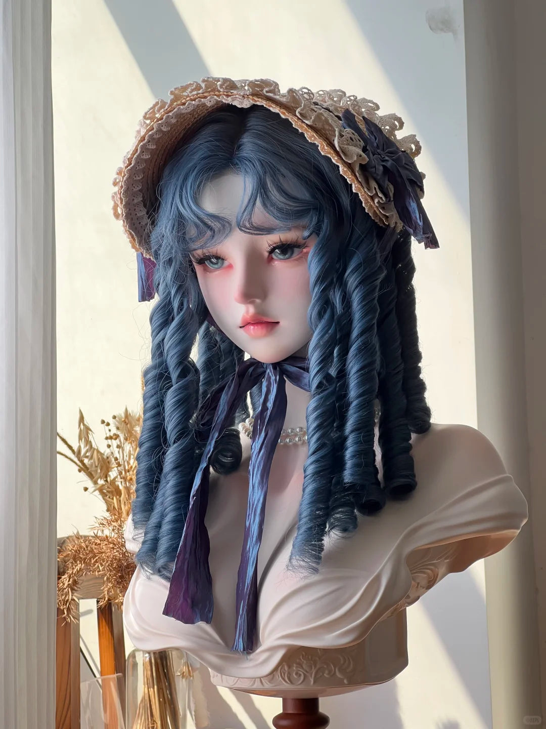 Lolita Grey Ombre Long Dreamy Curl Lace Front Cosplay Wig