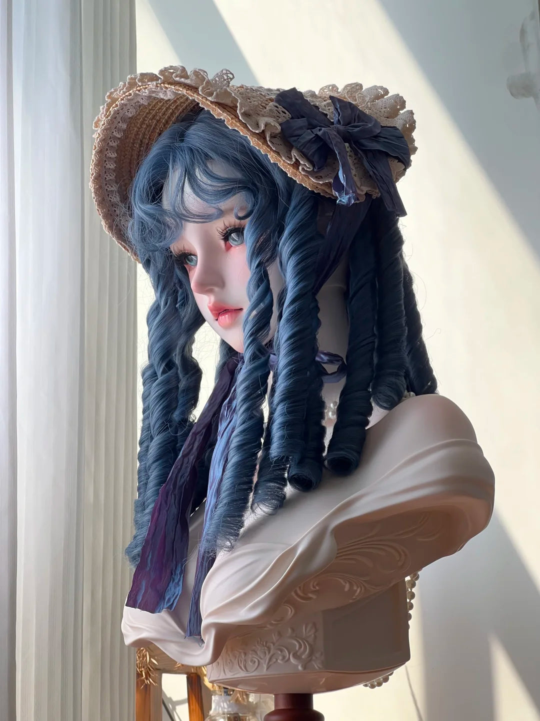 Lolita Grey Ombre Long Dreamy Curl Lace Front Cosplay Wig