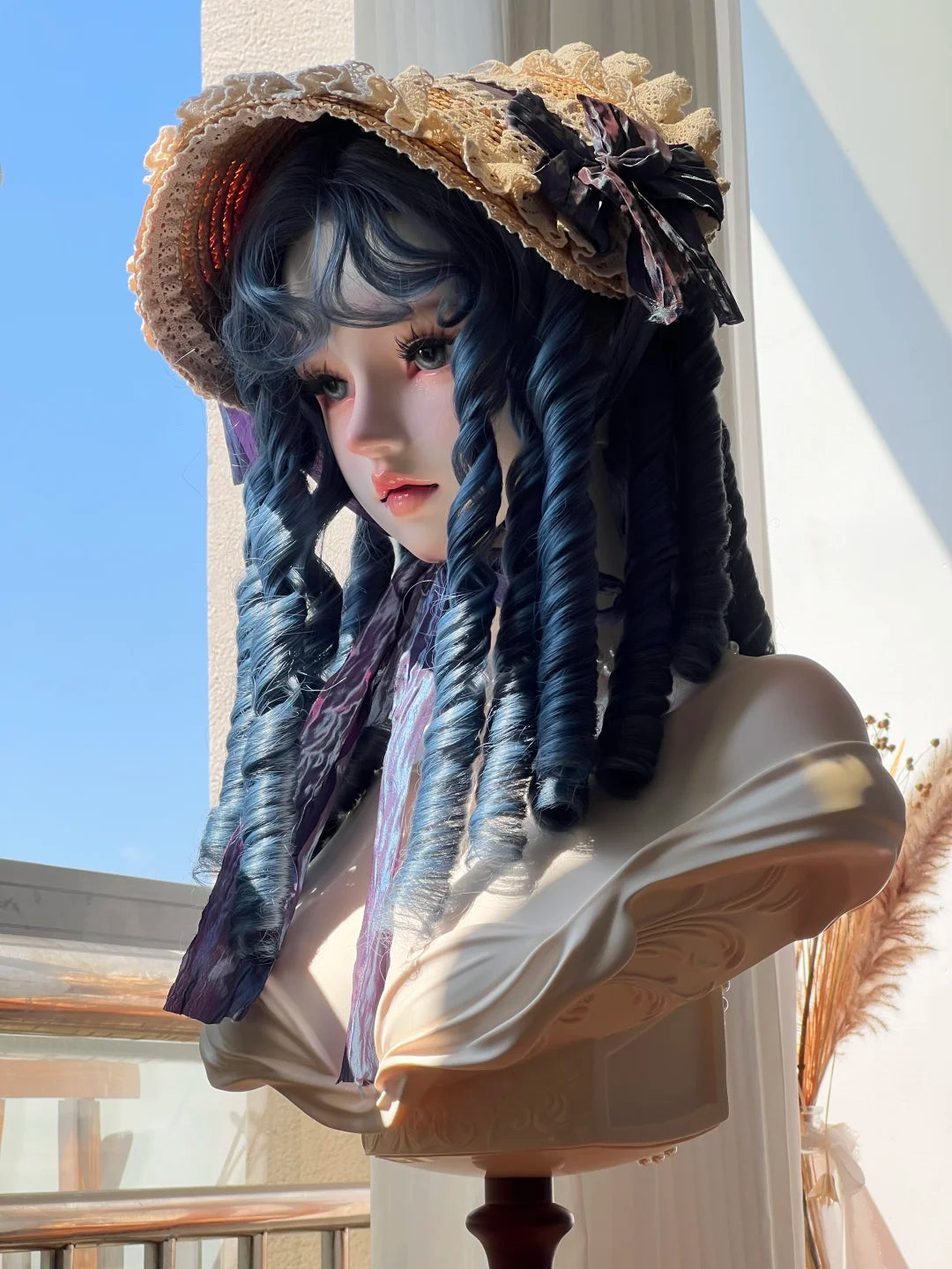 Lolita Grey Ombre Long Dreamy Curl Lace Front Cosplay Wig
