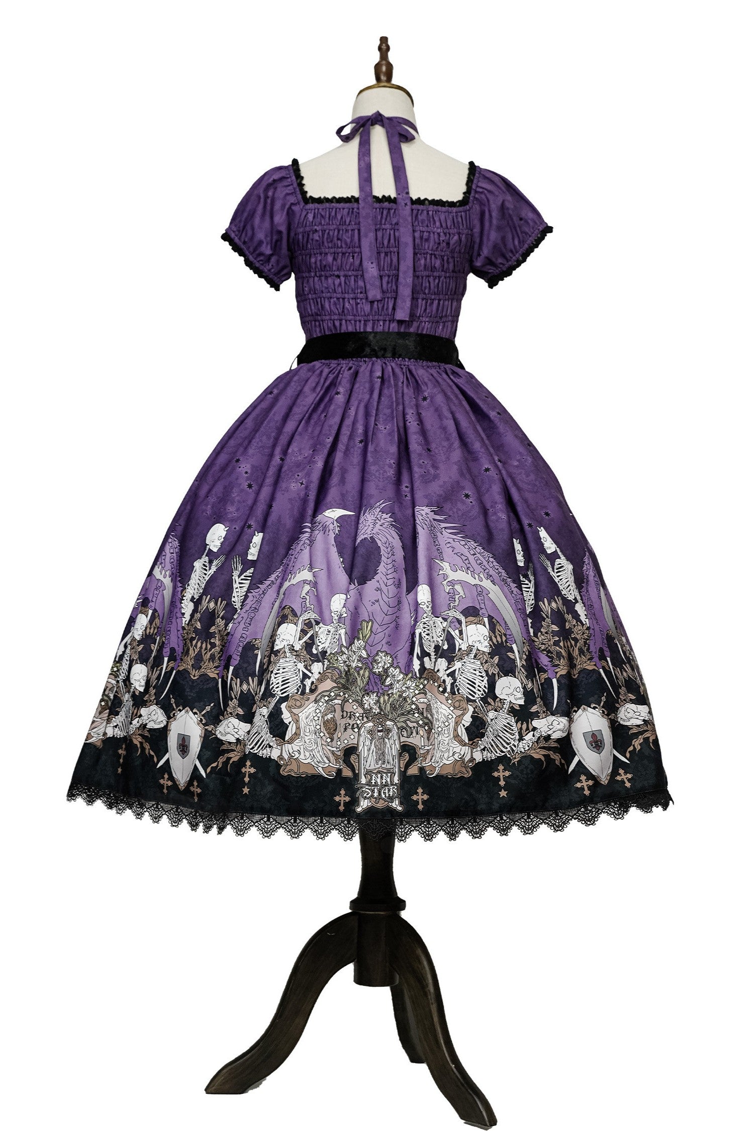 Dragon Bone Lily Lolita Gothic Purple OP Dress