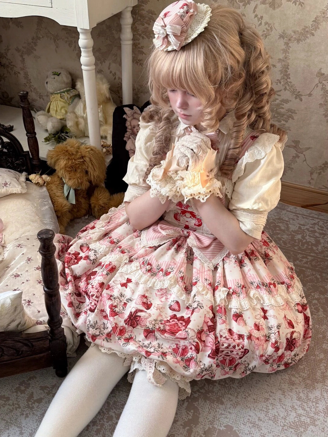Strawberry Concerto Original Sweet Elegant Bud Shape Lolita JSK Dress