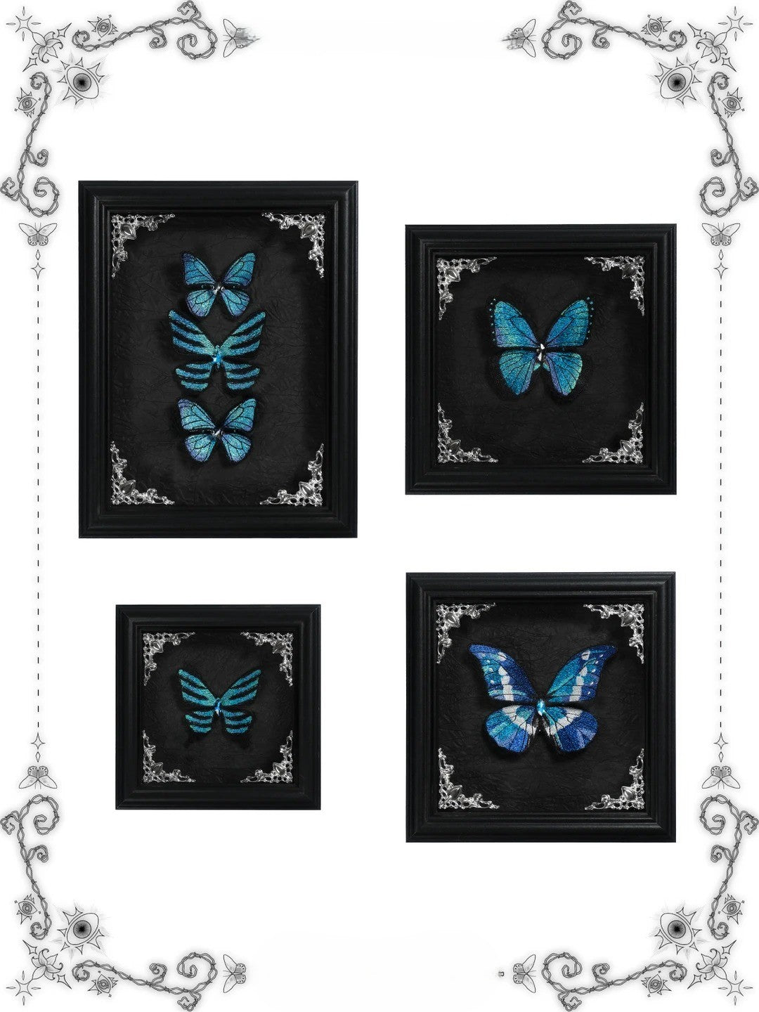 Cabinet Of Curiosities II Dark Gothic Butterfly Embroidered Photo Frame