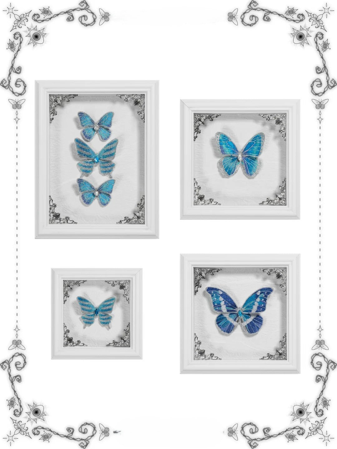 Cabinet Of Curiosities II Dark Gothic Butterfly Embroidered Photo Frame