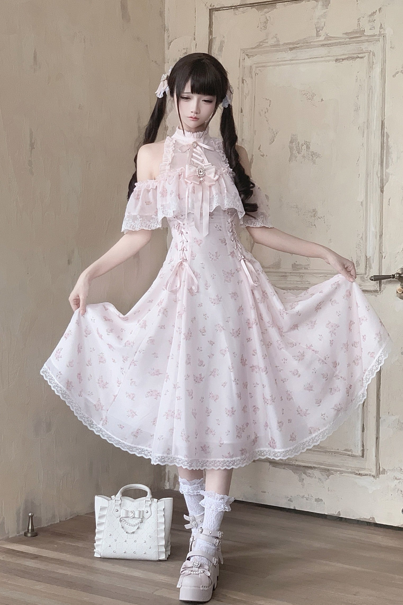 [Limited Edition: June 17] Ryousangata Mille Sound Floral Dress