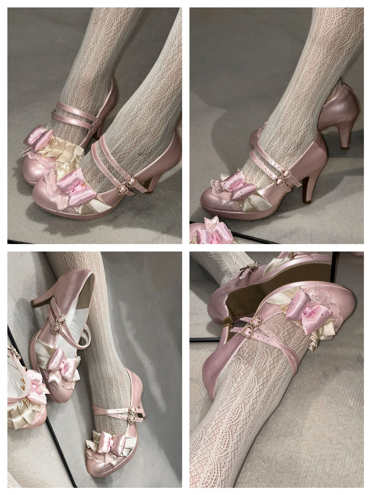 Choco Lulu Sweet Bow Lolita High Heel Leather Shoes