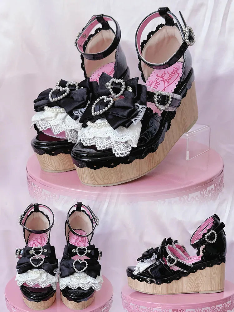 Showa Summer Dream Japanese Wedge Lolita Shoes
