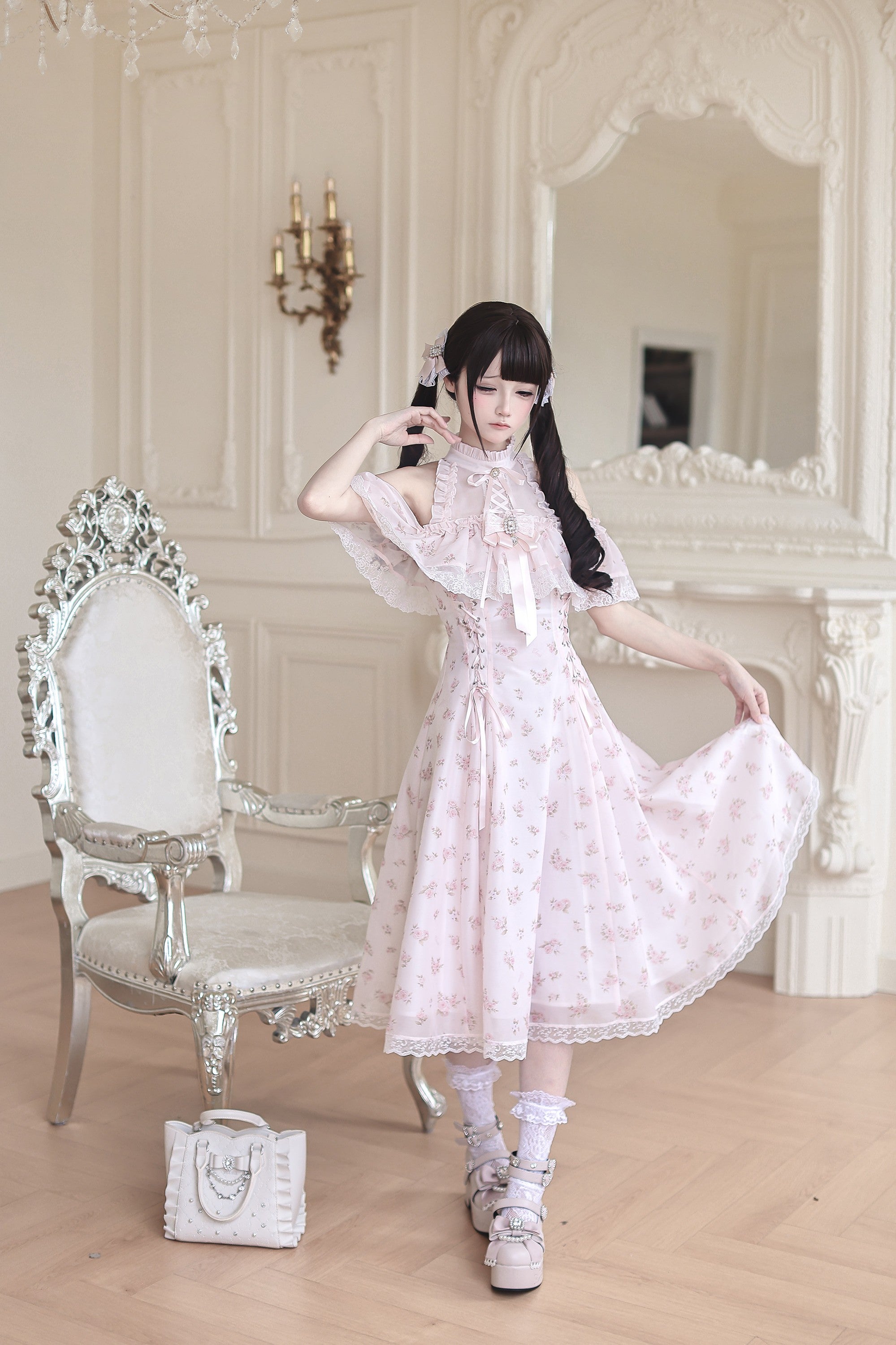 [Limited Edition: June 17] Ryousangata Mille Sound Floral Dress