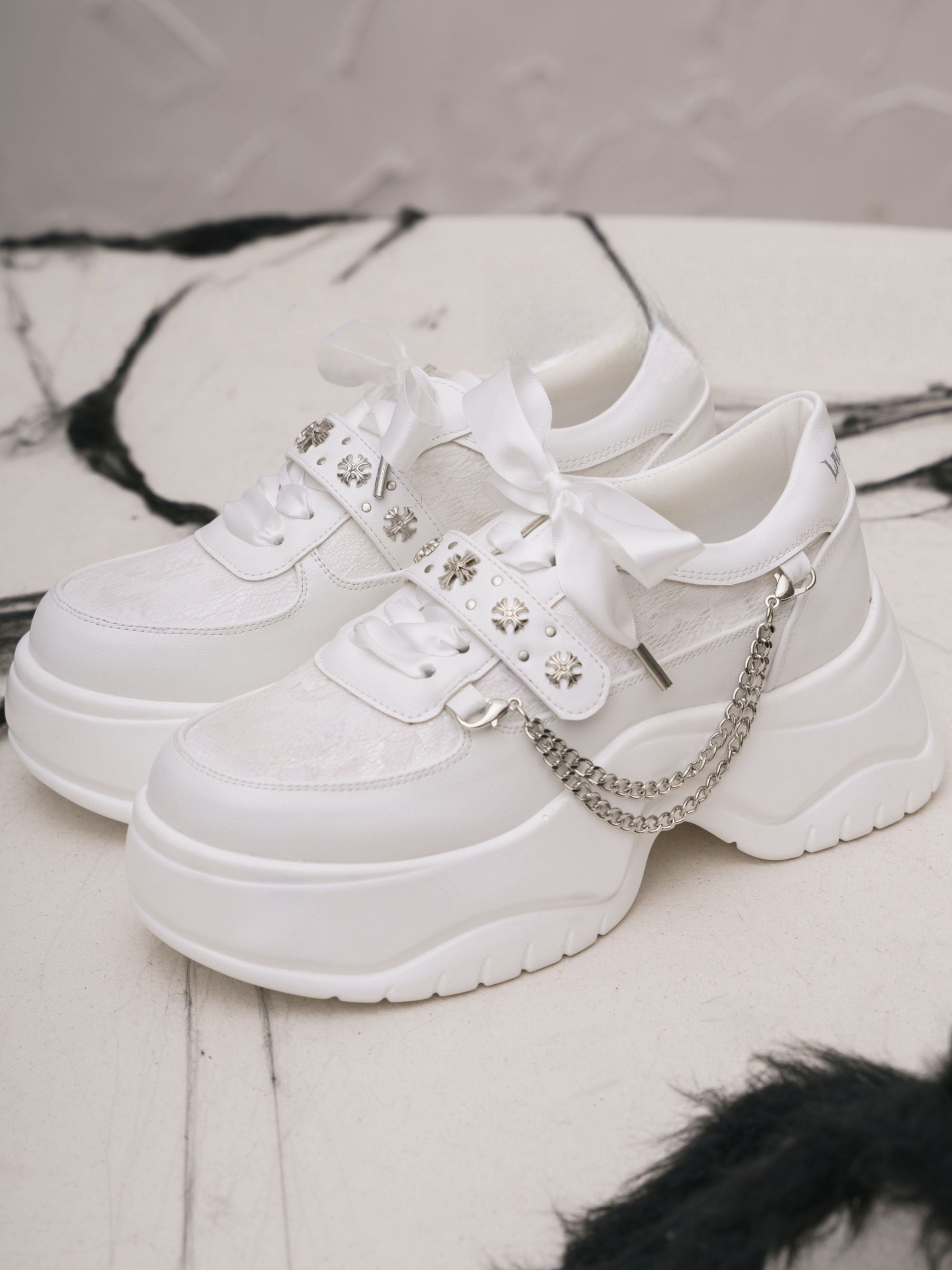 Twin Night Veil Gothic Lolita Round-Toe Sneakers