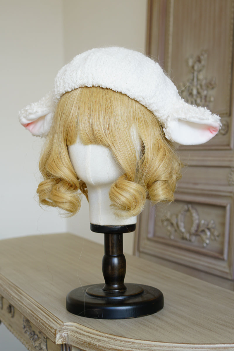Lolita Sweet Fluffy Lamb Ear Beret Hat LA1012