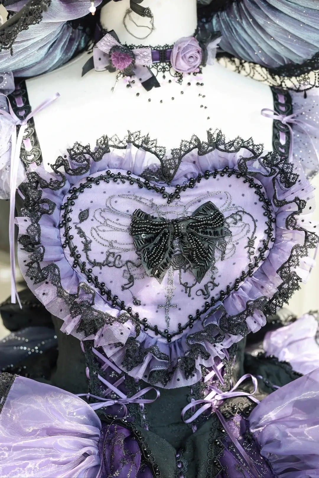 Rock Sweetheart Gothic Sweet Lolita Heart Corset Ruffle Mini Skirt Set