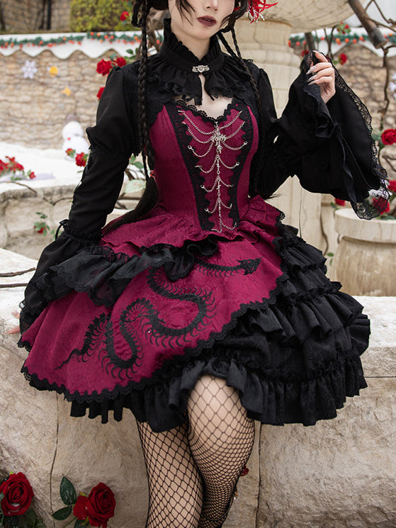 Lolita Dark Gothic Neo-Chinese JSK Dress LG1053