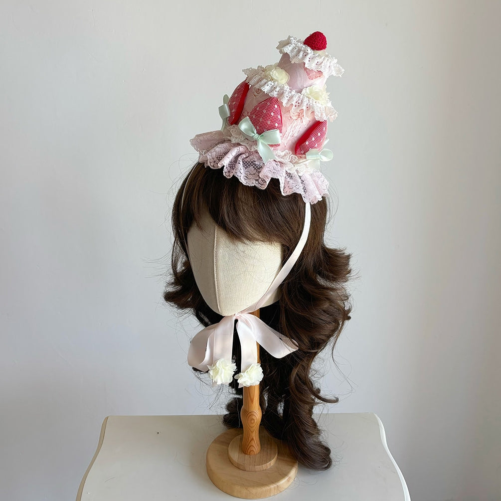 Spring Cherry Blossom Strawberry Cake Lolita OP Dress