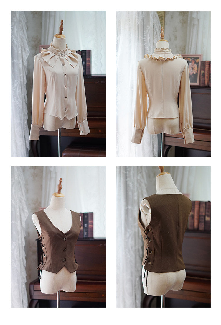 Treehouse Secret Realm Lolita Classic Style Blouse, Waistcoat & Half Skirt Set