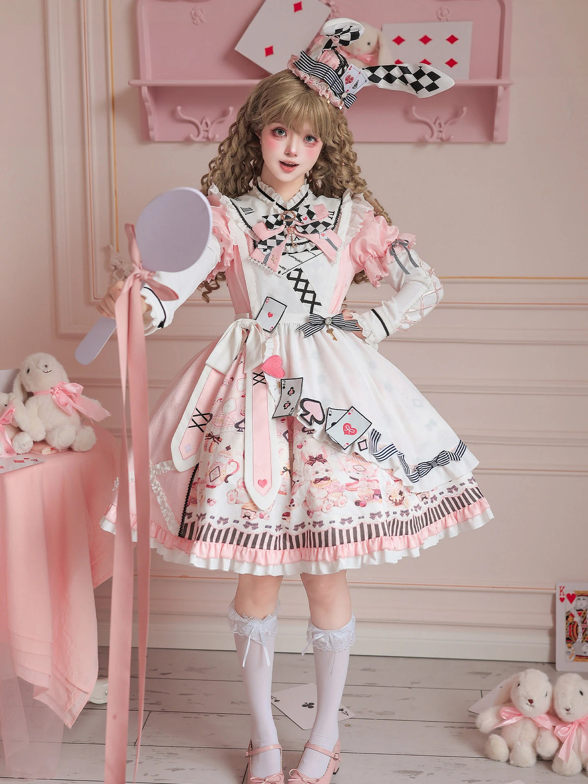 Alice Tea Party 2.0 Original Fairy Tale Style Lolita Pink OP Dress Set