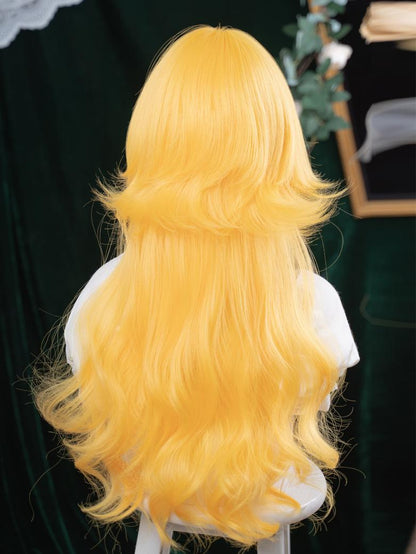 Y2K Golden Jellyfish Long Wavy Wig LE7016