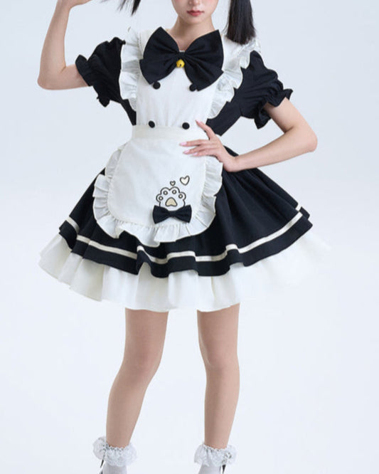 Lolita Kawaii Puppy Print OP Maid Dress LE1043