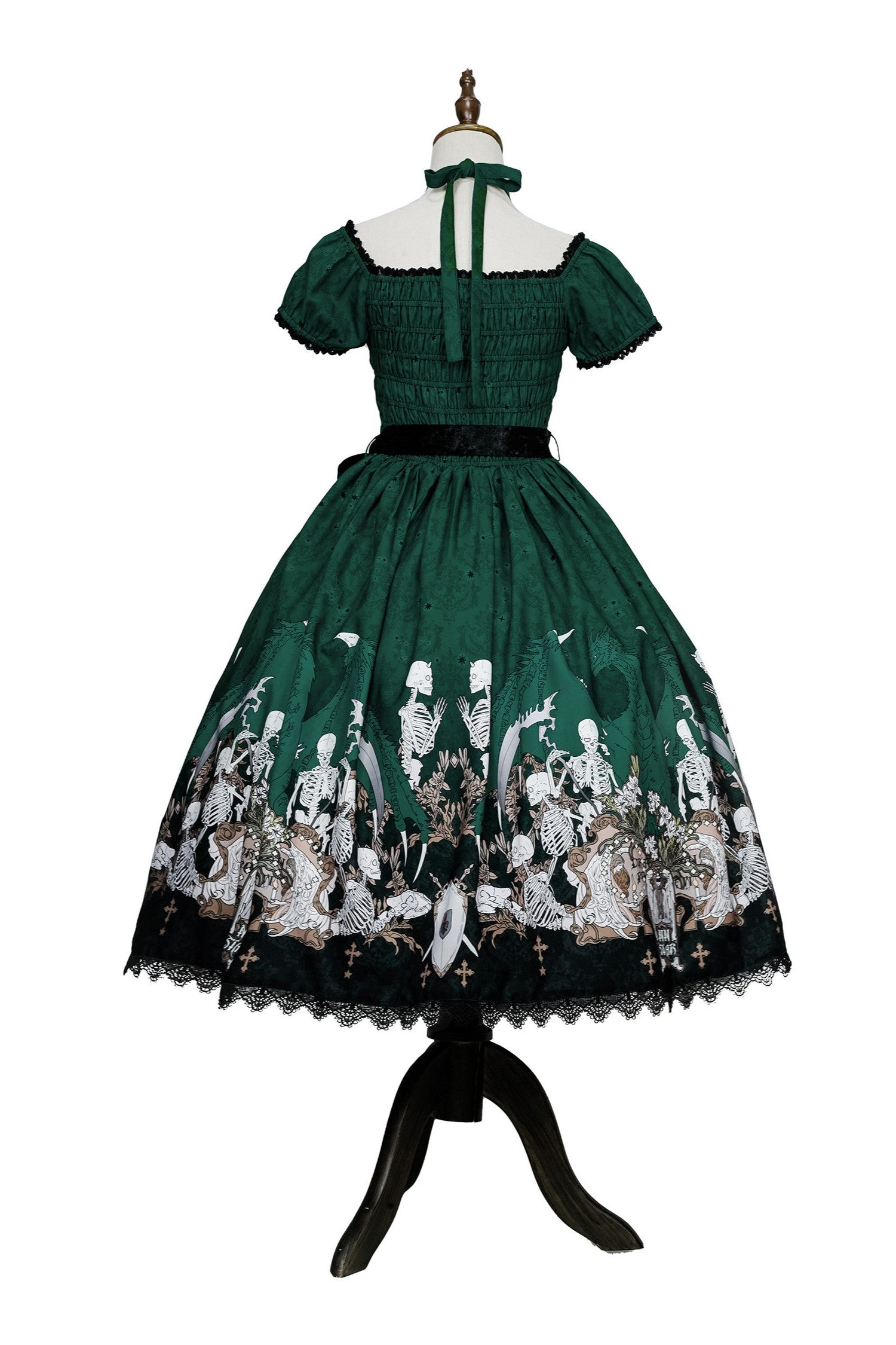 Dragon Bone Lily Lolita Gothic Green OP Dress
