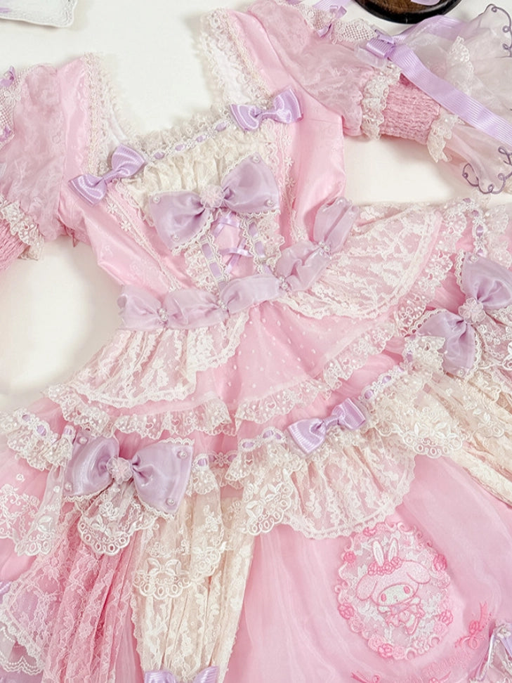 Sanrio Collaboration Series My Melody Dancing Lolita Curtain OP Dress