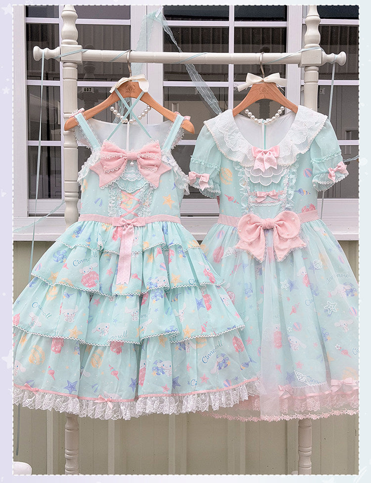 Cinnamoroll Ocean Theme Collaboration Series Lolita Green JSK & OP Set